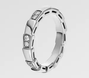 Pre-owned Bvlgari Serpenti Viper ring demi paved white gold