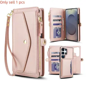 Women's Wallet Case for Galaxy S25/s24/s23/s22/ultra, Wireless Charging Support, RFID Blocking, Detachable Magnetic Phone Cover, Card