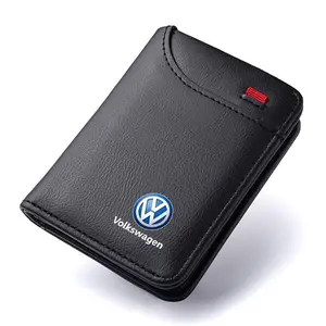 Leather Men Wallet Gift Coin ID Cash Credit Card Holder Purses Volkswagen For VW GTI Polo Golf Passat Tiguan Arteon Touareg Taigo Caddy GTD