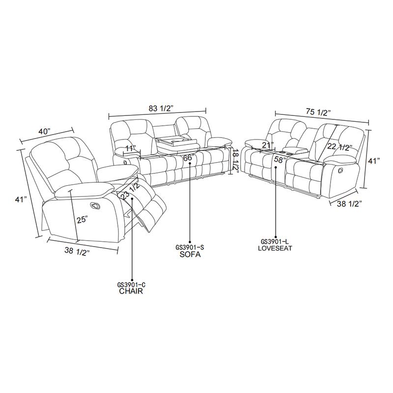 Lifestyle Brown Bonded Leather 3-Piece Couch Living Room Sofa Set