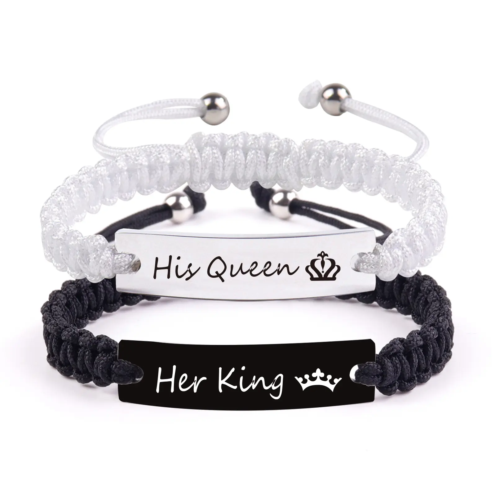 Engraved Queen King2 Stainless Steel Cou