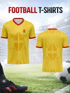 Men's Football T-Shirt 2026, Ghana Home Soccer Jersey V-Neck, Quick-Dry Breathable Fabric, Team Competition Training Sportswear