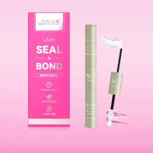VEYESBAEATY Lash Bond & Seal  White Waterproof 2 in1 Cluster Lash Glue for Eyelash Extensions Long Lasting Strong Hold Individual Makeup Cosmetic