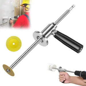 Inside Pipe Cutter for PVC Pipe Cutter, with Diamond Grit Cutting Wheel and Handle, Fit for 1-1/2 Inch to 8 Inch,7 Inch Adjustable Cutting Depth,1/4in Hex Shank Fit for Impact Drivers