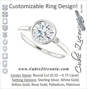 Cubic Zirconia Engagement Ring- The Analise (Customizable Round Cut)