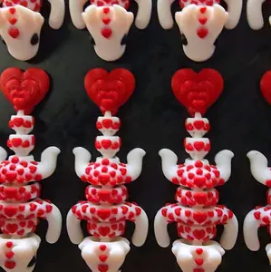 Tiny Love Dragon - 3D Printed Design with Red Heart Accents on Tail, Approx. 4in Long, Ideal for Valentine's Day Collectors