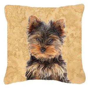 Carolines Treasures  Yorkie Puppy And Yorkshire Terrier Indoor & Outdoor Fabric Decorative Pillow
