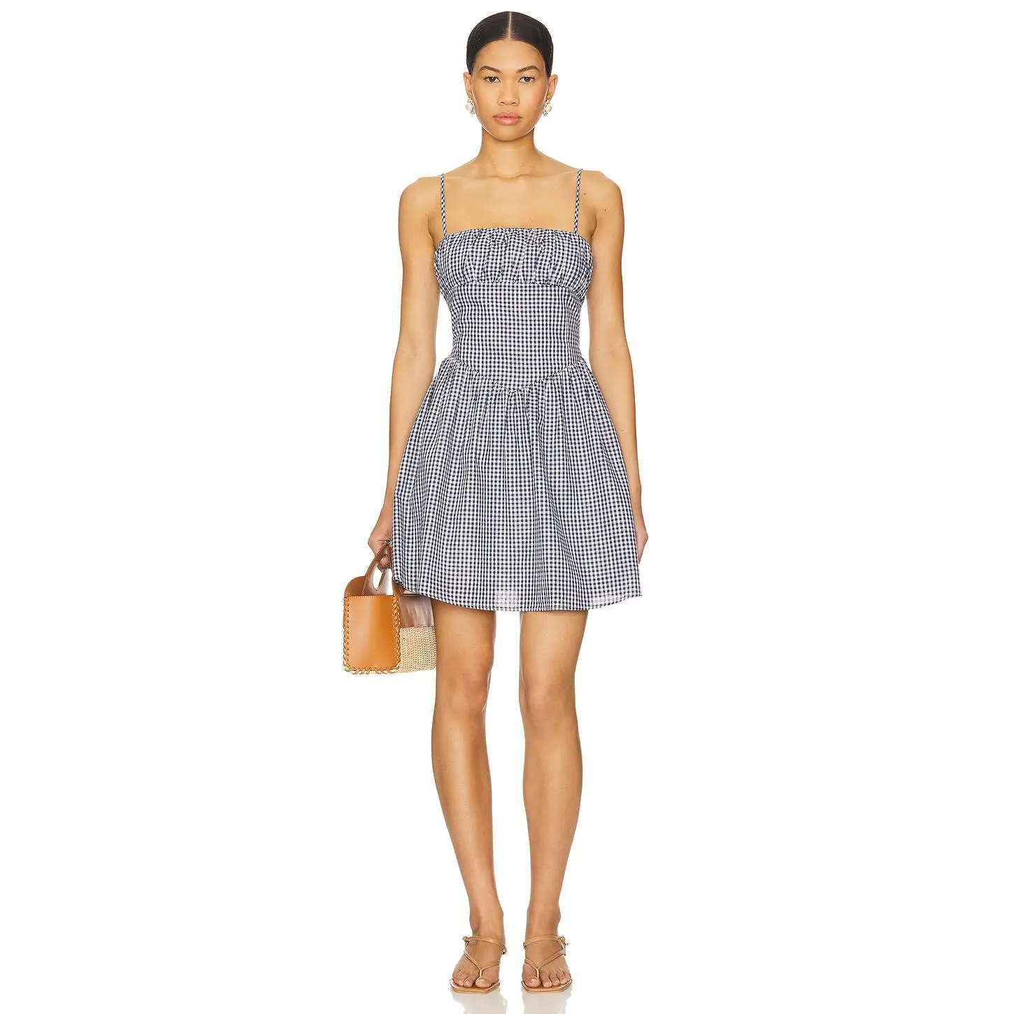 Elodie the Label Leona Mini Dress in Navy Gingham