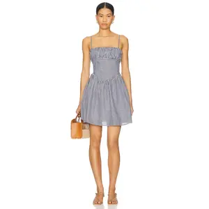 Elodie the Label Leona Mini Dress in Navy Gingham