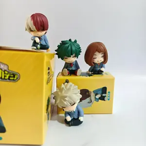 4pcs/set My Hero Academia Cute Sleeping PVC Action Figure Toys