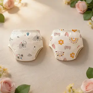 2-Pack Baby Diaper Pants, Elephant and Sun Design, Soft Comfortable, Reusable Washable, Suitable for All Seasons, Perfect Gift for Babies