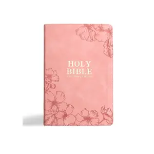 KJV Holy Bible, Giant Print with Cross-References, Soft Pink LeatherTouch with Floral Cover Design, Thumb Index, Ribbon Marker, Red Letter, Full-Color Maps, Easy-to-Read MCM Type, King James