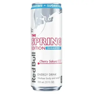 24x Red Bull Sugar Free Spring Edition Cherry Sakura - Sports Energy Drink Caffeinated Beverage Refreshing Liquid Vitality Performance Focus Workout Gym Fuel Rare Flavor Limited Seasonal Variety Wholesale Bulk Lot Bundle 12oz Pack 24ct