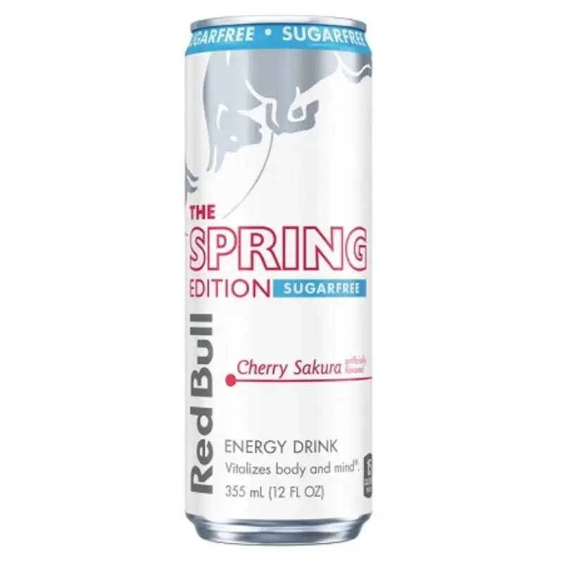Red Bull Sugar Free Cherry Sakura Spring Edition Sports Energy Drink - 24ct 12 oz Bulk Pack, No Sugar Added Focus Fuel, Fat Free Caffeinated Refreshing Rare Limited Seasonal Fitness Hydration Drink, Fitness Fuel