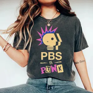 Pbs Is Punk Tshirt, Pbs Tee, Public Broadcasting Defender Shirt For Rebels, Political Activist, Social Justice Shirt, Unisex Short Sleeve Tee, Crew Neck Graphic T-Shirt