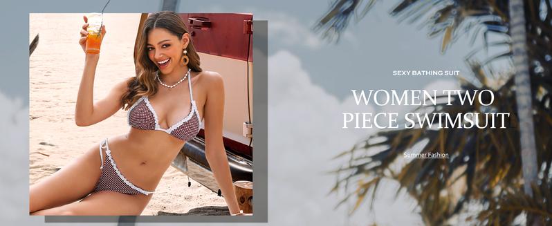 ANRABESS Sexy Bikini Sets for Women Ruffle Trim Two Piece Swimsuit 2026 Summer Bathing Suit Halter String Triangle Swimwear