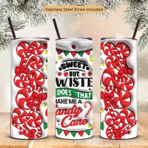 20 oz Tumbler | Candy Canes |