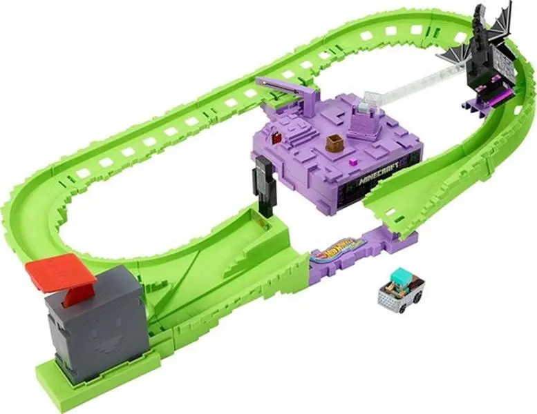 Hot Wheels Racerverse Minecraft Ender Dragon's Last Lap Trackset  [COLLECTIBLES] Toy Car