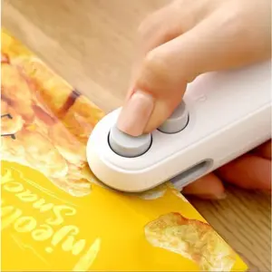Mini snack bag sealing machine,2 in 1 heat USB rechargeable snack bag selaer,plastic Electric bag sealers, keep food fresh. Portable Sealer Picnics