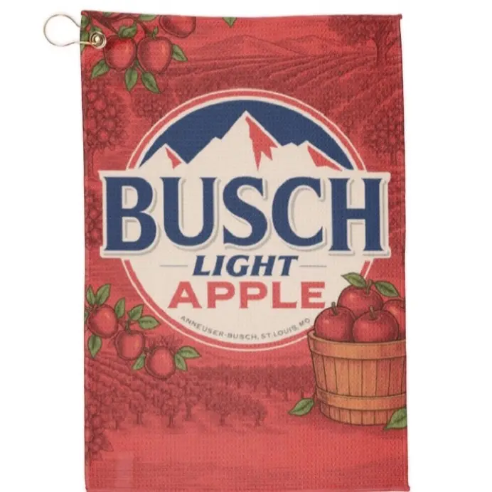 Busch Light Apple Style Golf Towel, Microfiber Golf Towel with Clip, Absorbent Hilarious Golf Towel Golf Gift for Clubs and Balls