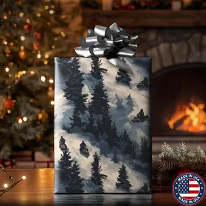 Midnight Run Snowmobile Wrapping Paper - Luxury Pattern Vintage Holiday Gift Wrap Supplies