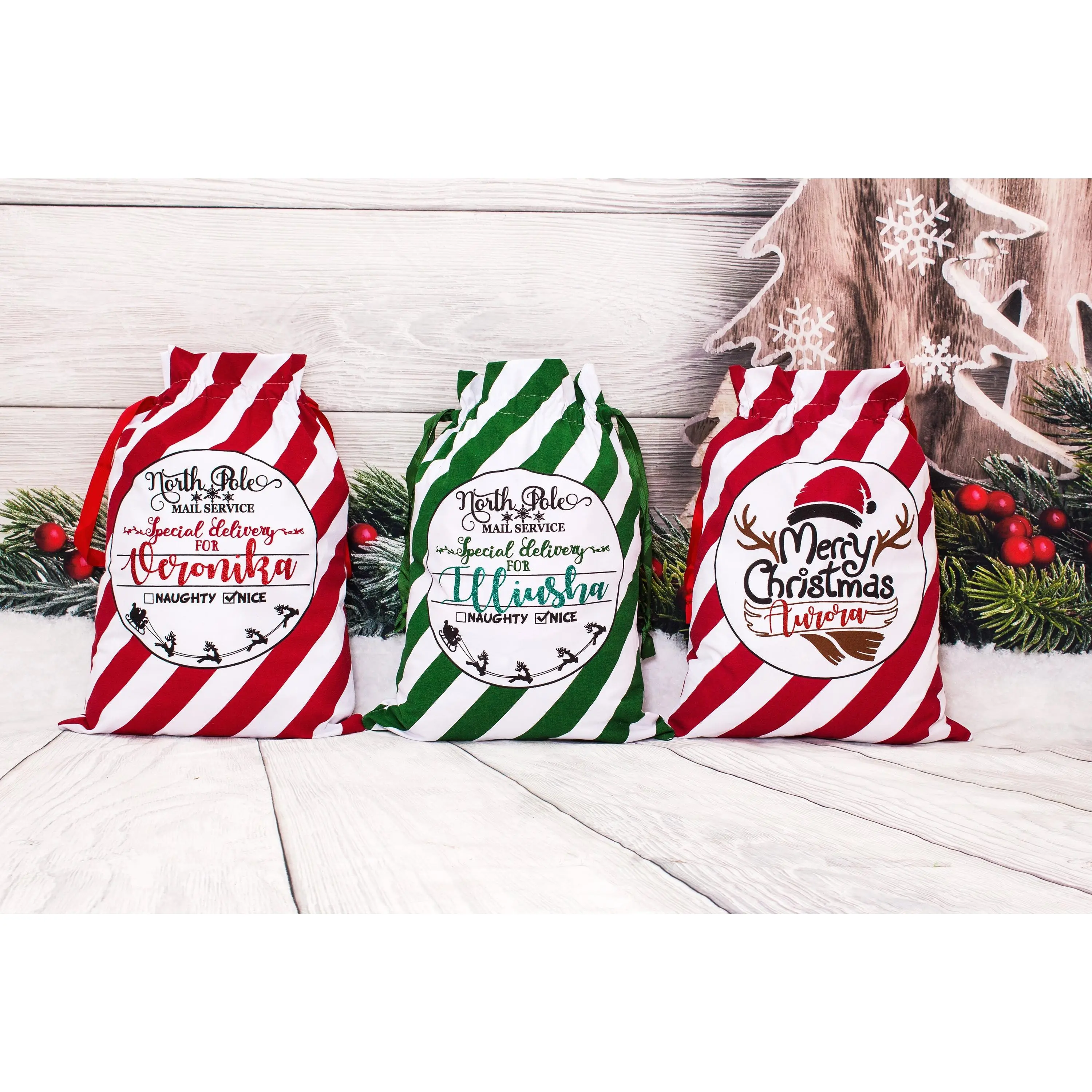 Custom Santa Large Sack, North Pole Express Christmas Gift Bag