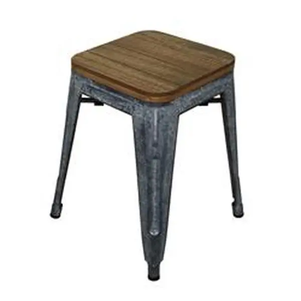 Cheungs 5029 Wood Top Stool with Metal Base, 9 lbs, Wood Metal Construction, Ideal for Bathroom Use, Wood Metal Construction Bathroom Stools