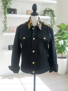 Pre-Owned Versace Black Denim Baroque Jacket - New