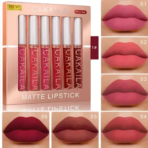 Matte Lip Gloss Set, 6Pcs Long-Lasting Wear Waterproof Liquid Lipstick Kit Lip Makeup Set