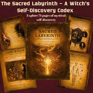 The Sacred Labyrinth a Witch's Self-Discovery Codex Explore Mystical 74 Pages of Mystieal Self-Diseovery Shadow Work Grimoire Spiritual Growth Workbook