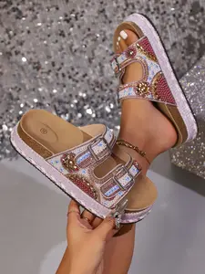 2026 New PU Leather Casual Summer Sandals, Thick Sole Rubber Bottom, Plain Design, Less Than Ankle Height, Fashionable and Comfortable