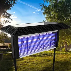 Solar Bug Zapper Outdoor Mosquitos Zapper Solar Powered Bug Zapper Outdoor Camping Fly Control for 4000 sq.ft Waterproof Fly Killer Solar Mosquito Zapper for Garden Lawn and Back Yard