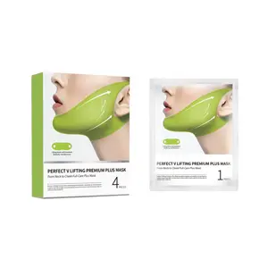 Centella Asiatica V-Line Lifting Bandage Mask, Micro-Essence Soothing V Shape Jawline Mask, Elastic Ear Hook Firming Mask for Puffy & Sagging Skin