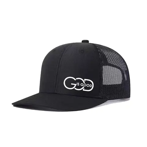 2pcs/1pc Unisex Snapback Trucker Style Hat GOD IS GOOD Printing Mesh Baseball Cap Richardson Slightly Curved Brim Baseball Cap Adjustable Dad Hats Outdoor Mesh Breathable Sun Hat Gift for Men Women