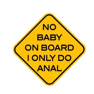 No Baby on Board I only Do Anal , Funny Decal , 2025 Custom Decal , Sticker , Bumper Sticker
