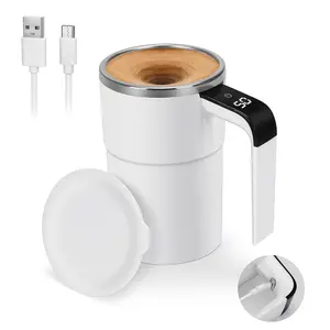 USB-C Rechargeable Self-Stirring Coffee Mug – Magnetic Automatic Mixing Cup with Detachable Stirring Head, for Office Home Use, Gift for Coffee Lovers