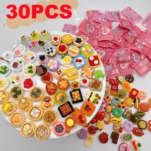 30pcs Mini Resin Candy Food Accessories, Home Craft Decorations, Cake Blind Bag Random Gifts, Perfect for DIY Projects
