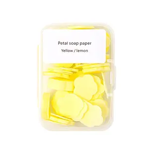 100pcs/box Petal Soap Paper Sheets, Disposable Portable Gentle Soap Slices for Hand Washing and Cleaning, Convenient and Hygienic