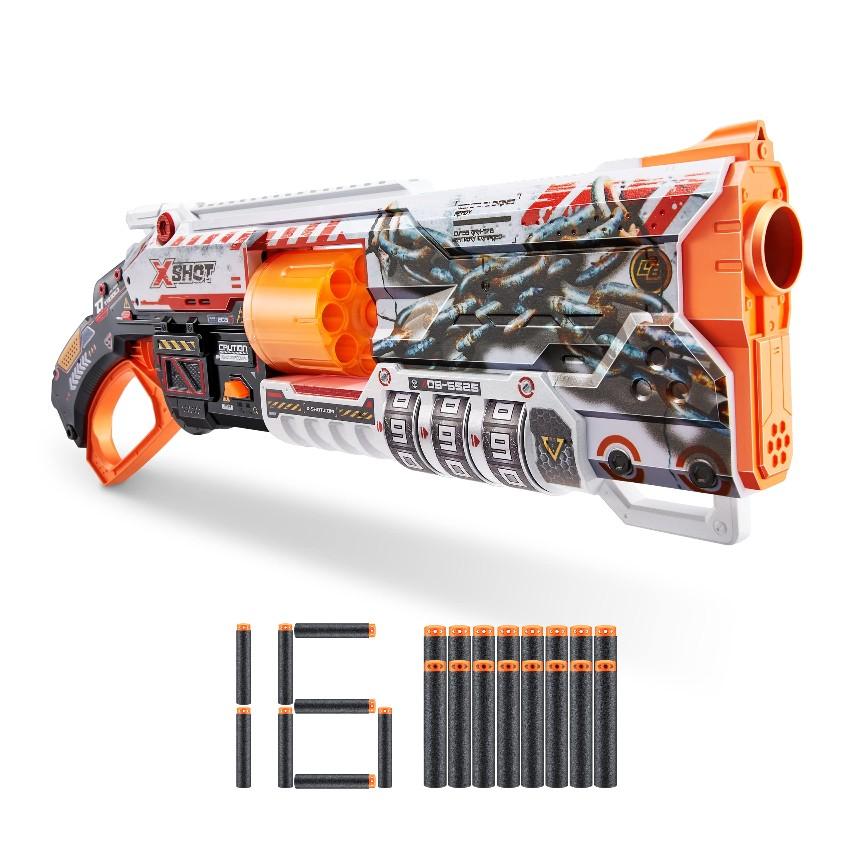 Zuru X Shot Skins Lockable Blaster with 16 Darts - Classic & Novelty Toy