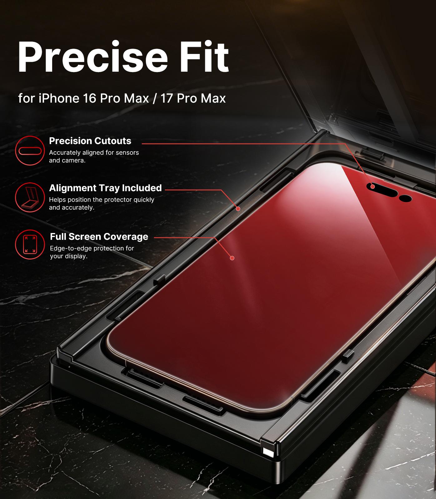 [2-PCS] PandaShield Red Color Privacy Screen Protector, Dust-Free Applicator for iPhone 18/17/16/15/14/13 pro plus max, Reusable easy Installation, Fully Protection, 25° anti-peeping privacy layer, Fingerprint-proof Electroplated Surface, Cellphone,