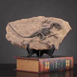 Velociraptor Dinosaur Skeleton  Statue Figurines Sculpture Collectibles  Office Desktop Display Decoration (Dinosaur 1)