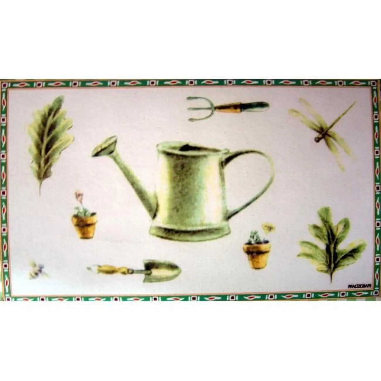 Fade Resistant Gardening Tools Novelty Print Doormat Rug, Green - 18x30 in., Outdoor Indoor Household Entryway Fade Resistant Doormats, Novelty Print Doormats