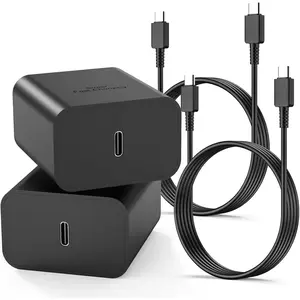 45W Dual Port  Fast Charger Type C,QC&PD 3.0 Power Adapter 6FT USB C Wall Charger Block Cable Compatible for Samsung Galaxy S23 Ultra/S23+/S23/S22 2Pack