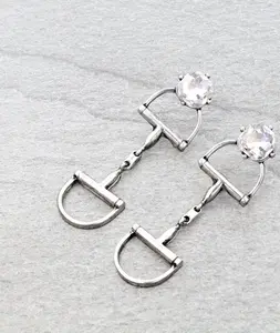 Western Horsebit Stone Stud Earrings