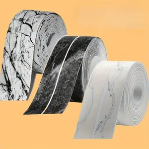Self-Adhesive Waterproof Sealing Tape, Marble Pattern PVC Material, Sandproof Durable, Prevent Leaks, Seal Gaps, for Bathtub, Sink, Toilet