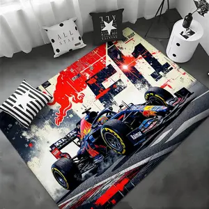 F1 Team Red Bull Racing Floor Mat Non-Slip Soft Flannel Thickened Rug Indoor Door Mat Ultra Soft Absorbent Wear-Resistant Floor Mat for Living Room Hallway Entryway Front Door Porch Durable Non-Skid Home Decoration Mat for Indoor Daily Use