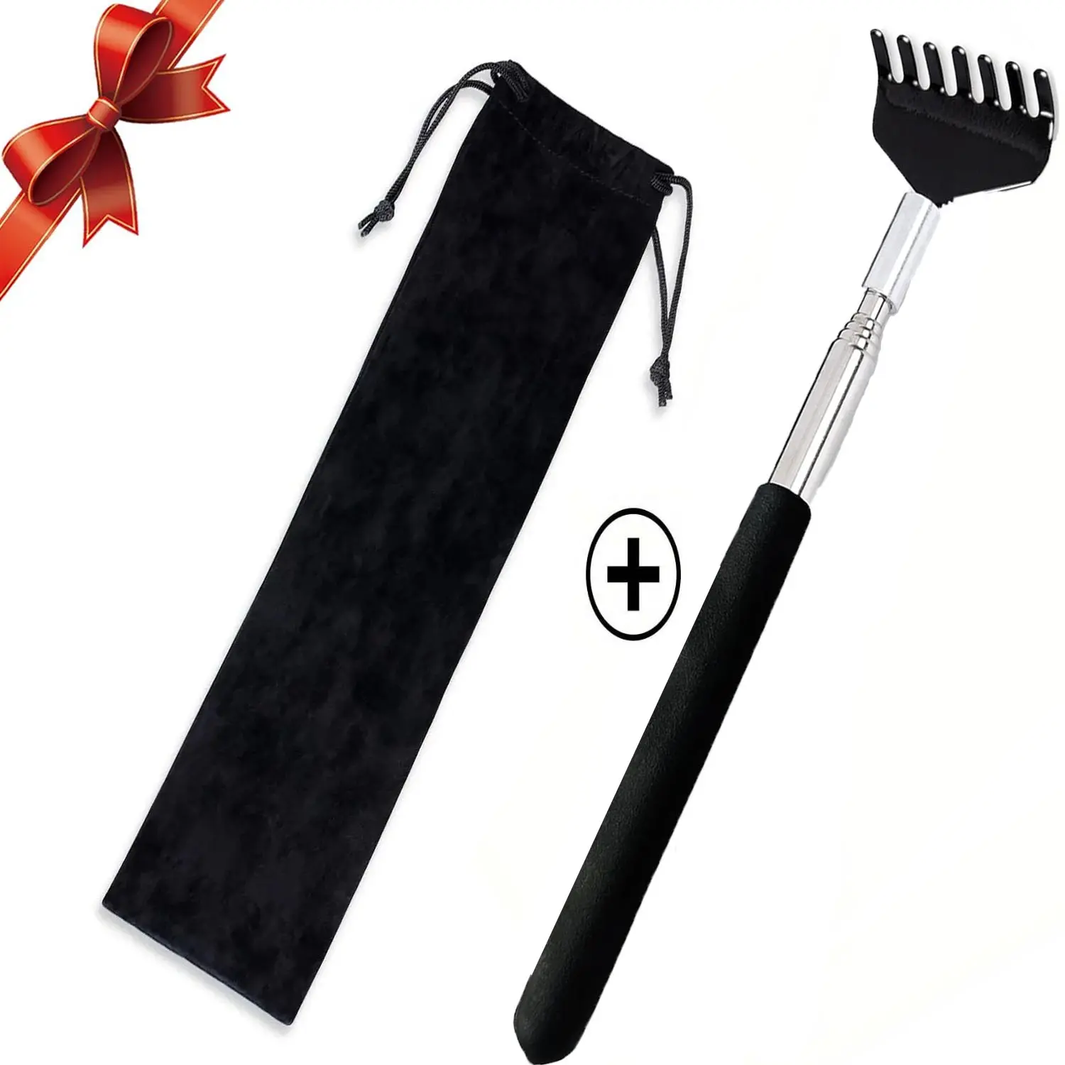 Adjustable Stainless Steel Back Scratcher and Seven-Prong Massager, Ergonomic Anti-Itch Tool, Durable Personal Care, Ideal Gift