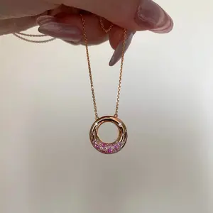 UniMoiss Endless Sweetness Donut Pendant Necklace Wedding Engagement Anniversary Valentine's Day Birthday Gift Daily Wear Jewelry
