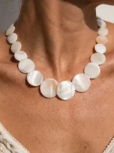 1pc Boho Summer Beach Shell Necklace, Casual Fashion Clavicle Chain, Perfect for Streetwear, Parties, and Beach