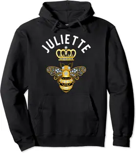 Juliette Name Juliette Birthday Queen Crown Bee Juliette Pullover Hoodie - Jennairenej Shop 91B0C1WL6CVF